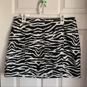 Zebra Print Mini Skirt